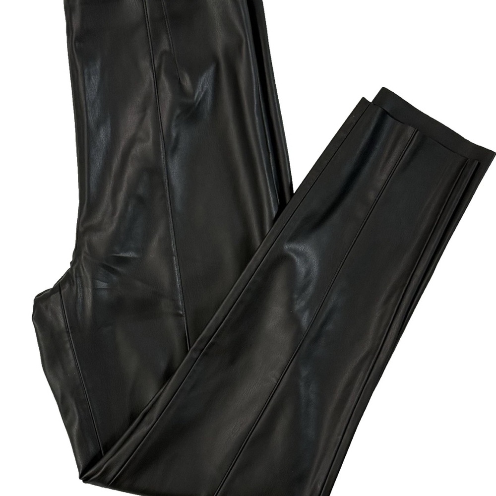Zara Black Faux Leather Ankle Pants
